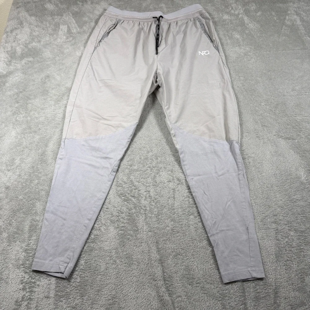 NFQ Jogger Pants Mens Large Gray Activewear Athletic‎ Tapered Drawstring